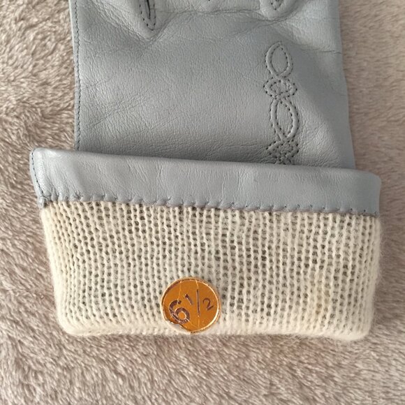 AUCLAIR grey leather gloves sz 6.5 - Picture 6 of 8